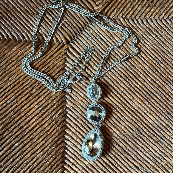 Vintage CHICOs Statement Necklace Vibes Medieval Look Steampunk Crystal Gray NEW - Picture 3 of 16